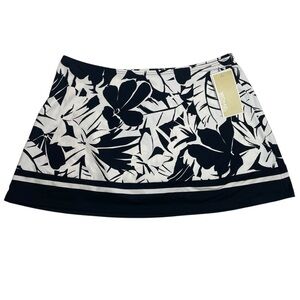 MICHAEL Michael Kors Cover Up Skirt Majesty Palm Black White Small New NWT